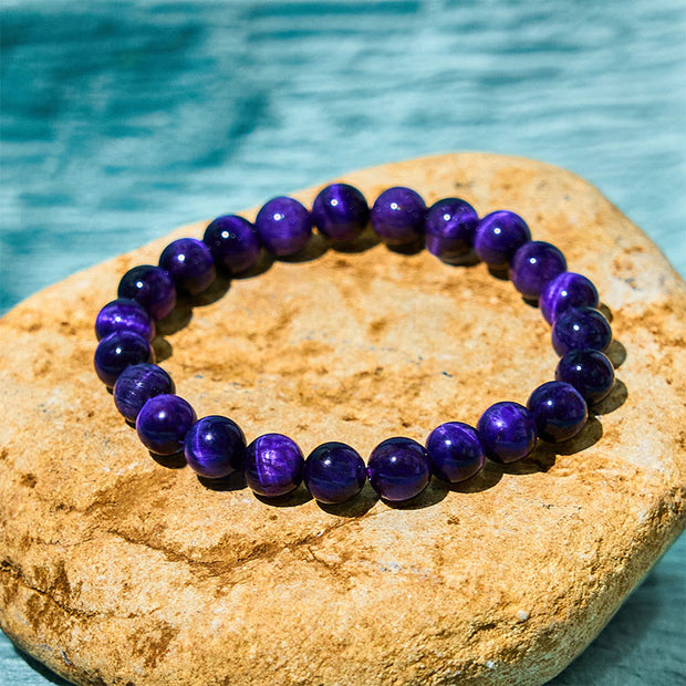 Buddha Stones Purple Tiger Eye Creativity Bracelet