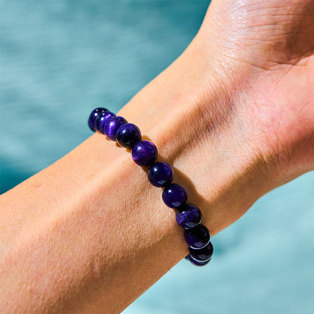 Buddha Stones Purple Tiger Eye Creativity Bracelet