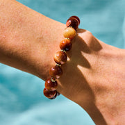 Buddha Stones Natural Red Tiger Eye Pumpkin Calm Bracelet