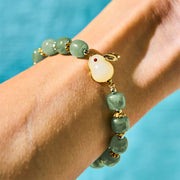 Buddha Stones Year of the Rabbit Natural Green Aventurine Luck Bead Bracelet