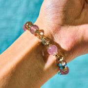 Buddha Stones Natural Strawberry Quartz Colorful Crystal Positive Bracelet