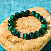 Buddha Stones Green Tiger Eye Positive Bracelet