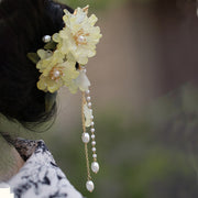 Buddha Stones Classical Magnolia Tassel Side Hair Clip