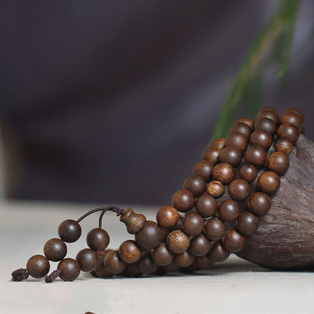 Buddha Stones Cambodia Qinan Agarwood Nine Points Sinking Water Balance Bracelet