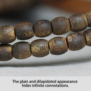 Buddha Stones 108 Mala Beads 6mm Barrel Bead Hainan Green Qinan Agarwood Calm Bracelet