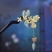 Buddha Stones Natural Ebony Wood Osmanthus Tassel Balance Hairpin