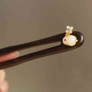 Buddha Stones Auspicious Cloud Sandalwood Rabbit Protection Hairpin