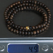 Buddha Stones 108 Mala Beads 999 Gold Bead Rare 5mm Brunei Black Qinan Agarwood Peace Strength Bracelet