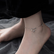 Buddha Stones 925 Sterling Silver Antiquity Bell Protection Anklet