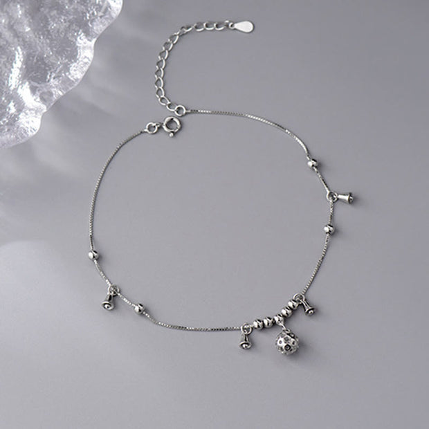 Buddha Stones 925 Sterling Silver Antiquity Bell Protection Anklet