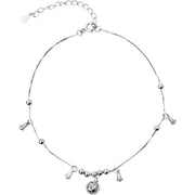 Buddha Stones 925 Sterling Silver Antiquity Bell Protection Anklet