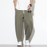 Buddha Stones Casual Solid Color Drawstring Men's Harem Pants With Pockets