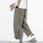 Buddha Stones Casual Solid Color Drawstring Men's Harem Pants With Pockets