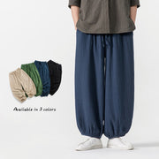 Buddha Stones Soft Solid Color Drawstring Cotton Men's Pants With Pockets