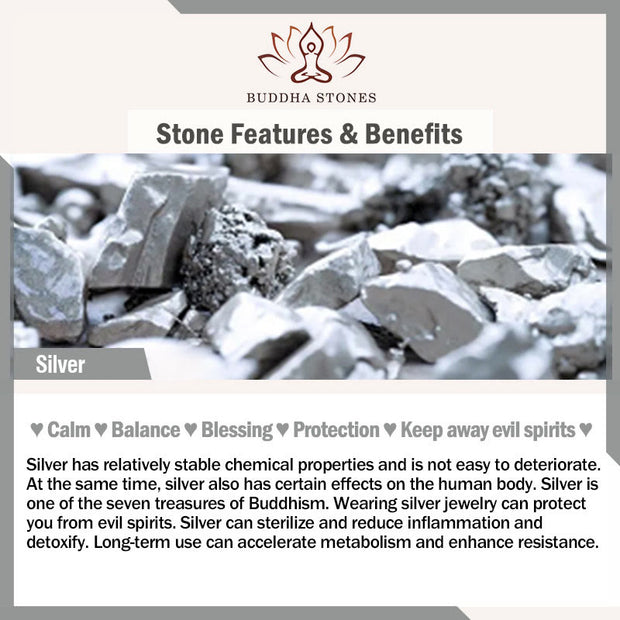 Buddha Stones 925 Sterling Silver Aquamarine Healing Clavicle Chain Necklace Pendant