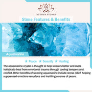Buddha Stones 925 Sterling Silver Aquamarine Healing Clavicle Chain Necklace Pendant