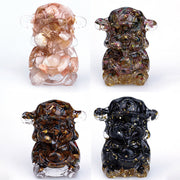 Buddha Stones God of Wealth Amethyst Crystal Resin Energy Fortune Home Decoration