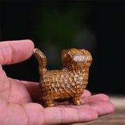 Buddha Stones Sandalwood Thuja Sutchuenensis Green Sandalwood Mini Cute Cat Protection Home Decoration