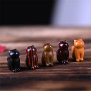 Buddha Stones Small Leaf Red Sandalwood Ebony Wood Sandalwood Green Sandalwood Lucky Mini Cat Deer Sooth Phone Hanging Decoration