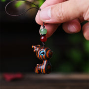 Buddha Stones Small Leaf Red Sandalwood Ebony Wood Sandalwood Green Sandalwood Lucky Mini Cat Deer Sooth Phone Hanging Decoration