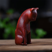 Buddha Stones Small Cat Mouse Green Sandalwood African Red Rosewood Peace Home Decoration