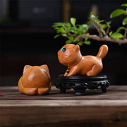 Buddha Stones Small Cute Confident Sleeping Cat Sandalwood Healing Home Decoration