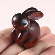 Buddha Stones Small Leaf Red Sandalwood Green Sandalwood Lucky Mini Rabbit Relaxation Decoration