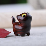 Buddha Stones Green Sandalwood Ebony Wood Sandalwood Small Leaf Red Sandalwood Mini Lucky Cat Peace Decoration