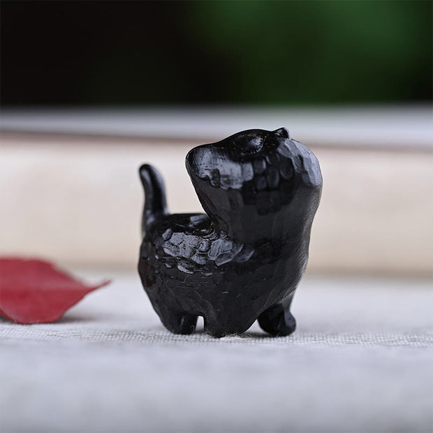 FREE Today: Positive and Soothing Green Sandalwood Ebony Wood Sandalwood Small Leaf Red Sandalwood Mini Lucky Cat Decoration