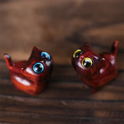 FREE Today: Positive and Soothing Green Sandalwood Ebony Wood Sandalwood Small Leaf Red Sandalwood Mini Lucky Cat Decoration