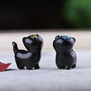 FREE Today: Positive and Soothing Green Sandalwood Ebony Wood Sandalwood Small Leaf Red Sandalwood Mini Lucky Cat Decoration