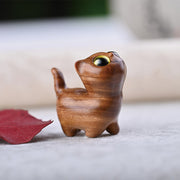 FREE Today: Positive and Soothing Green Sandalwood Ebony Wood Sandalwood Small Leaf Red Sandalwood Mini Lucky Cat Decoration