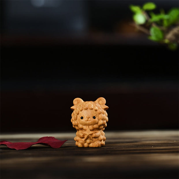 Buddha Stones 12 Chinese Zodiac Thuja Sutchuenensis Sandalwood Prosperity Mini Home Decoration