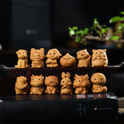 Buddha Stones 12 Chinese Zodiac Thuja Sutchuenensis Sandalwood Prosperity Mini Home Decoration