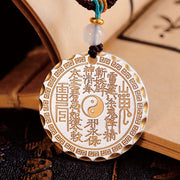 Buddha Stones Mountain Ghosts Spend Money Yin Yang Bagua Design Copper Harmony Necklace Pendant