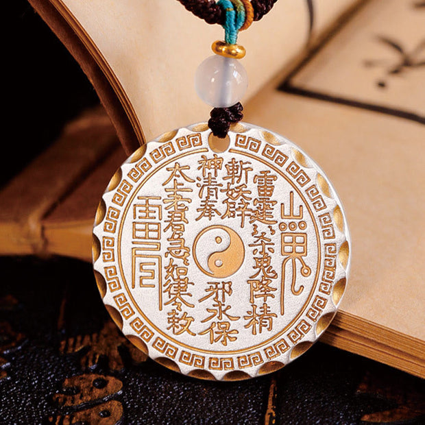 FREE Today: Balance and Harmony Mountain Ghosts Spend Money Yin Yang Bagua Design Copper Necklace Pendant