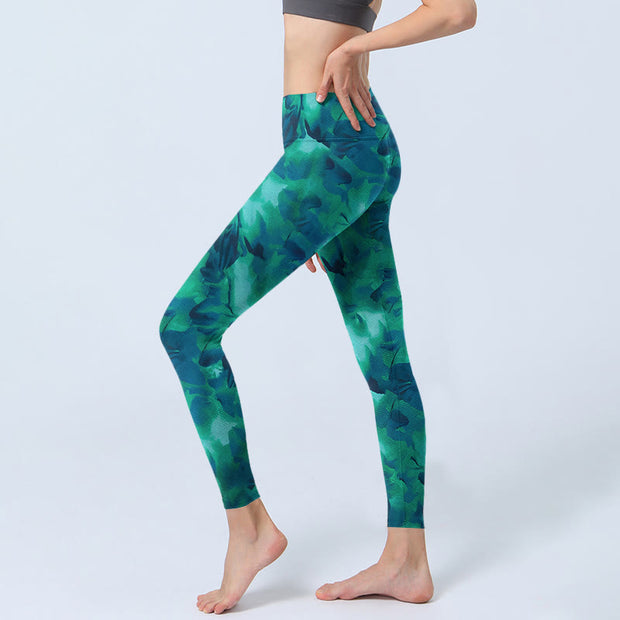 Buddha Stones Floral Print Gym Leggings Women's Yoga Pants