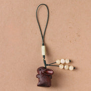 FREE Today: Calm and Healing Sandalwood Small Leaf Red Sandalwood Lucky Mini Rabbit Key Chain Phone Hanging Decoration