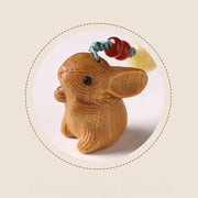 FREE Today: Calm and Healing Sandalwood Small Leaf Red Sandalwood Lucky Mini Rabbit Key Chain Phone Hanging Decoration