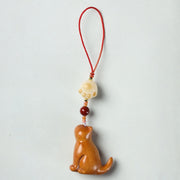 FREE Today: Sooth and Relaxation Small Leaf Red Sandalwood Green Sandalwood Sandalwood Sitting Cat Phone Hanging Decoration