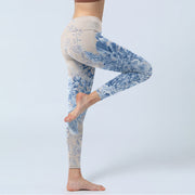 Buddha Stones Rose Daisy Print Gym Leggings Women's Yoga Pants - image 5