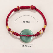 Buddha Stones Red String Jade Peace Buckle Peach Blossom Knot Diamond Knot Luck Bracelet