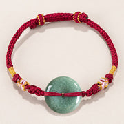 Buddha Stones Red String Jade Peace Buckle Peach Blossom Knot Diamond Knot Luck Bracelet