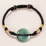 Buddha Stones Red String Jade Peace Buckle Peach Blossom Knot Diamond Knot Luck Bracelet