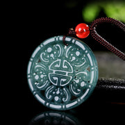 Buddha Stones Jade Ingot Abundance Necklace Pendant