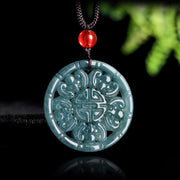 Buddha Stones Jade Ingot Abundance Necklace Pendant