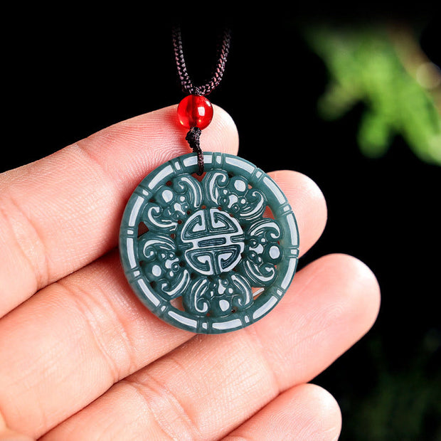 Buddha Stones Jade Ingot Abundance Necklace Pendant