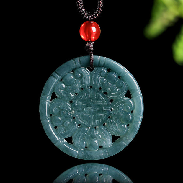 Buddha Stones Jade Ingot Abundance Necklace Pendant