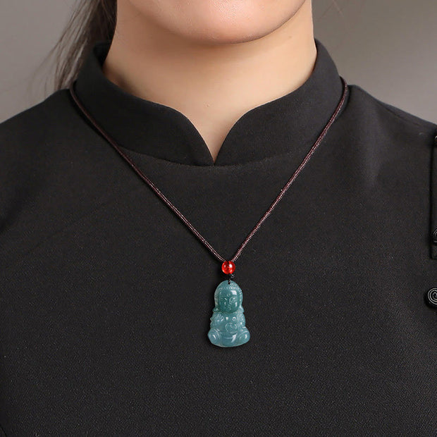 Buddha Stones Jade Baobao Buddha Prosperity Necklace Pendant