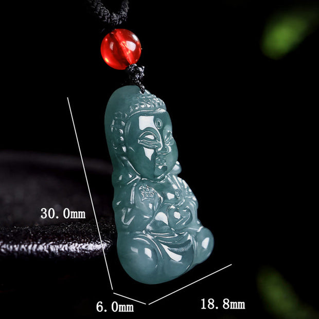 Buddha Stones Jade Baobao Buddha Prosperity Necklace Pendant